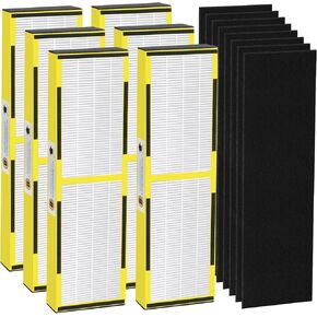 Gazeer 4 Pack FLT4825 True HEPA Filter B +4 Pack Activated Carbon Pre-Filters Compatible with Guardian AC4825 AC4300 AC4800 AC4900 AC4850