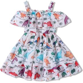 Toddler Baby Girls Summer Dress Chiffon Princess Tutu Dress Floral Beachwear Suspender Sundress Skirt Little Girl Clothes