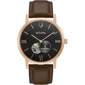 Bulova Men's Classic Stainless Steel 3-Hand Automatic Watch with Black Open Aperture Dial Style: 96A239