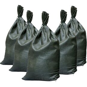 Sand Bags for Flooding, Empty Heavy Duty Sandbags Bulk,Storm Hurricane, Polypropylene Sand Bags, 14" X 26", With Ties, UV Protection, Flood Barrier,Construction, Earth Bag Homes (100)