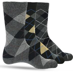 Luther Pike Seattle 3 Pack Mens Dress Socks Premium Cotton Argyle Men's Dress Socks For Men – Colorful Fashion