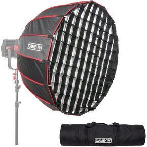 Came-TV Quick Set Up Softbox 47.2in (120cm) مع شبكة وحلقة Bowens Speedring لالتقاط صور الاستوديو المتوافقة مع Aputure/Godox/Neweer/Came-TV Boltzen Video Light