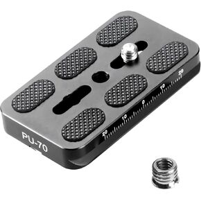 Manbily Camera Quick Release Plate Ball Head (70x38mm) 1/4" Screw Universal Metal Arca Swiss Quick Release Plate Tripod Adapter Mount QR Plate for DSLR Camera (PU-70)