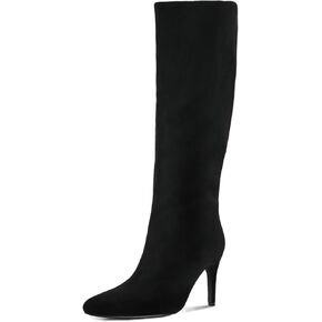 Shoe'N Tale Women's Knee High Boots Pointed Toe Stiletto High Heel Long Boots Side Zipper Tall Boots