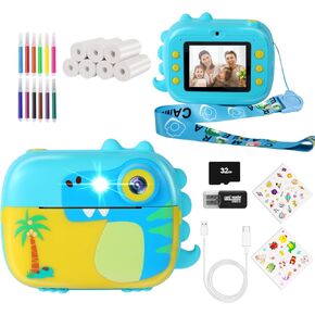 Kids Camera Instant Print,Children Digital Camera Toys with HD Video for Kids Aged 3-12,Christmas Birthday Festival Present for Girls Boys,with 7 Rolls Instant Paper