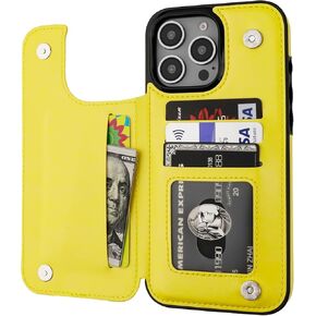 Compatible with iPhone 16 Pro Max Wallet Case with Card Holder, PU Leather Kickstand Card Slots Case, Double Magnetic Clasp and Durable Shockproof Cover 6.9 Inch (Black)