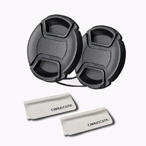2pcs 40.5mm Lens Cap Cover(and Easy to Install and Remove)+2pcs Lens cleaning cloth Compatible with All 40.5mm Brands with Camera Lenses.(40.5mm camera lens cap)
