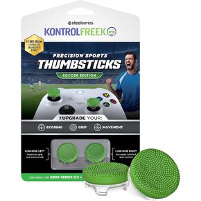 KontrolFreek Precision Sports Performance Thumbsticks for Xbox Series X (XBX) and Xbox One (XB1) Controller | Soccer Edition | Low-Rise, Concave | Green