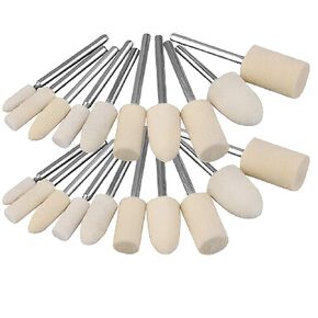 20Pcs Felt Polishing Buffing Pads Wheel Wool Plastic Rotary Tool, Suitable for Jewelry Glass Metal Polishing