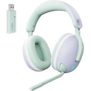 PXN 308E Wireless Gaming Headset with Microphone 2.4 Ghz Stereo Surround Sound Headphones with 40MM Drivers, RGB Lighting, 2.4G USB & Type-C for PC, PS4, Switch, Mac, Laptop, Mobile (Blue)