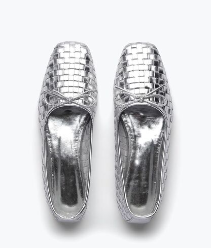 Woven Ballet Flats for Women Bow Square Toe Ballerina Shoes in Saudi Arabia