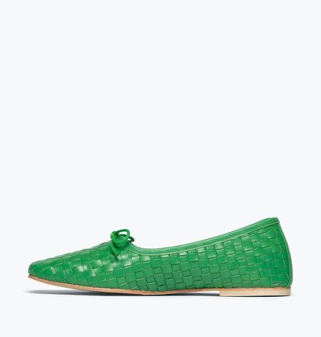 Woven Ballet Flats for Women Bow Square Toe Ballerina Shoes in Saudi Arabia