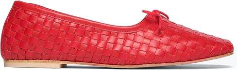 Woven Ballet Flats for Women Bow Square Toe Ballerina Shoes in Saudi Arabia