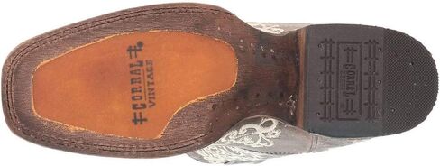 CORRAL LADIE'S BROWN CRATER BONE EMBROIDERY SQ. TOE, LEATHER WITH RUBBER INSERT SOLE, WESTERN A2663 in Saudi Arabia