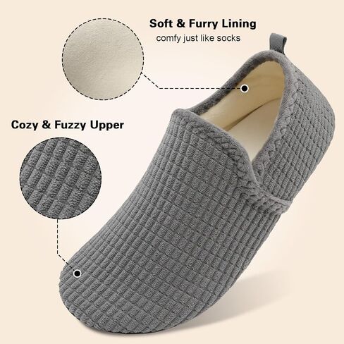 Spesoul Slippers for Women Men Furry Indoor House Shoes Soft Rubber Sole Slipper Socks Slip On House Slippers for Bedroom Home Office Travel Yoga in Saudi Arabia