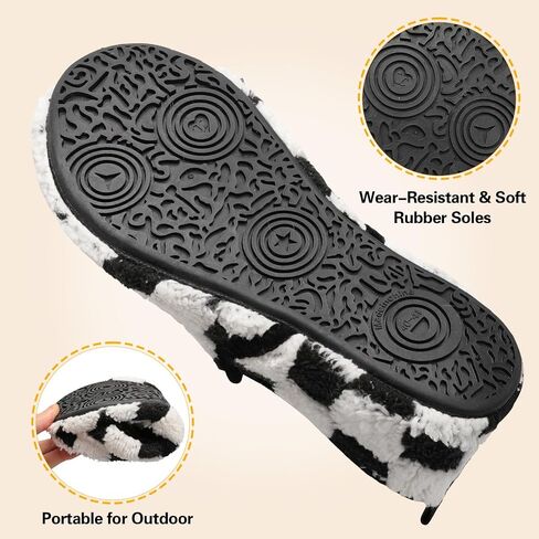 Spesoul Slippers for Women Men Furry Indoor House Shoes Soft Rubber Sole Slipper Socks Slip On House Slippers for Bedroom Home Office Travel Yoga in Saudi Arabia