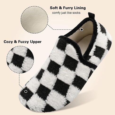 Spesoul Slippers for Women Men Furry Indoor House Shoes Soft Rubber Sole Slipper Socks Slip On House Slippers for Bedroom Home Office Travel Yoga in Saudi Arabia