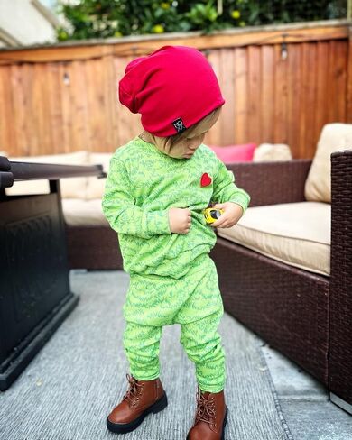 Baby Boy Christmas Outfits Heart Animal Green Long Sleeve Sweatshirt Pants Set Toddler Infant Christmas Clothes in Saudi Arabia