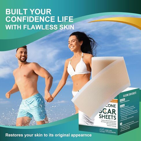 Medical Grade Silicone Scar Sheets, Silicone Scar Tape (1.6"x 120"), Professional Scar Removal Treatment, Reusable Silicone Scar Strip in Saudi Arabia