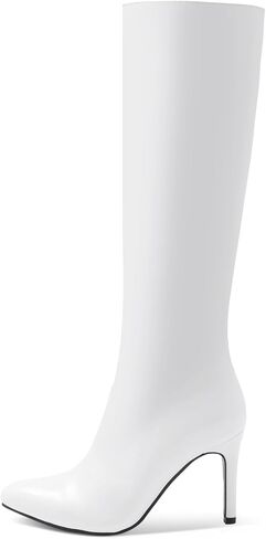 Shoe'N Tale Women's Knee High Boots Pointed Toe Stiletto High Heel Long Boots Side Zipper Tall Boots in Kuwait