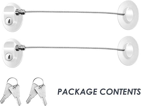 أقفال خزانة مقاومة للأطفال، أقفال خزانة مقاومة للأطفال بمفاتيح، أقفال ثلاجة، أقفال أطفال للأطفال، أقفال خزانة سلامة الأطفال باللون الأبيض، قفل ثلاجة مع لاصق خلفي قوي قطعتين in Kuwait