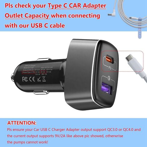 شاحن محول USB 9 فولت لمضخة الثدي المتقدمة Medela Pump-in-Style يستبدل الجزء #67174 أو 920.7010 9207010 (كابل شاحن USB C) in Saudi Arabia