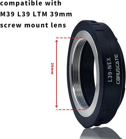 L39 to NEX Lens Mount Adapter Compatible with for LM M39 L39 LTM 39mm Lens to NEX E-Mount Camera.a7R,a7C,a7 IV,a7 III,a7 II,a7 a5100,a5000,a3500,a3000,NEX-7,NEX-6,NEX-5T,NEX-5R,NEX-5N in Saudi Arabia