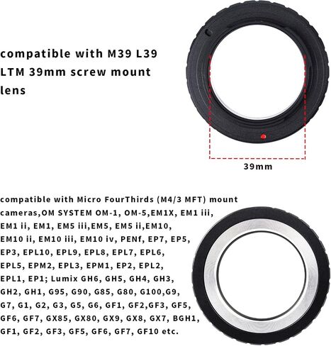 L39 to NEX Lens Mount Adapter Compatible with for LM M39 L39 LTM 39mm Lens to NEX E-Mount Camera.a7R,a7C,a7 IV,a7 III,a7 II,a7 a5100,a5000,a3500,a3000,NEX-7,NEX-6,NEX-5T,NEX-5R,NEX-5N in Saudi Arabia