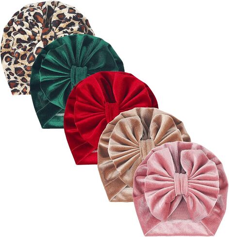 Nishine Newborn Soft Turban Beanie Hats Toddler Bowknot Elastic Headwrap Baby Girls Hat Gift in Saudi Arabia