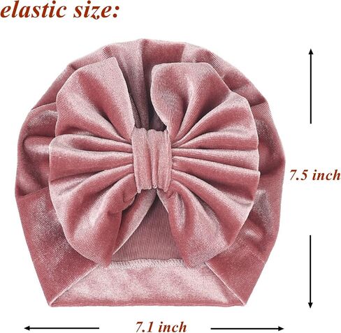 Nishine Newborn Soft Turban Beanie Hats Toddler Bowknot Elastic Headwrap Baby Girls Hat Gift in Saudi Arabia