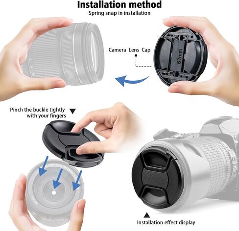2pcs 40.5mm Lens Cap Cover(and Easy to Install and Remove)+2pcs Lens cleaning cloth Compatible with All 40.5mm Brands with Camera Lenses.(40.5mm camera lens cap) in Saudi Arabia