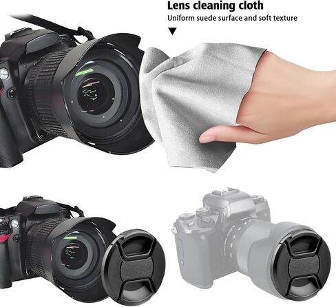2pcs 40.5mm Lens Cap Cover(and Easy to Install and Remove)+2pcs Lens cleaning cloth Compatible with All 40.5mm Brands with Camera Lenses.(40.5mm camera lens cap) in Saudi Arabia