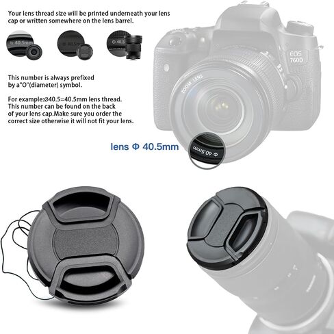2pcs 40.5mm Lens Cap Cover(and Easy to Install and Remove)+2pcs Lens cleaning cloth Compatible with All 40.5mm Brands with Camera Lenses.(40.5mm camera lens cap) in Saudi Arabia
