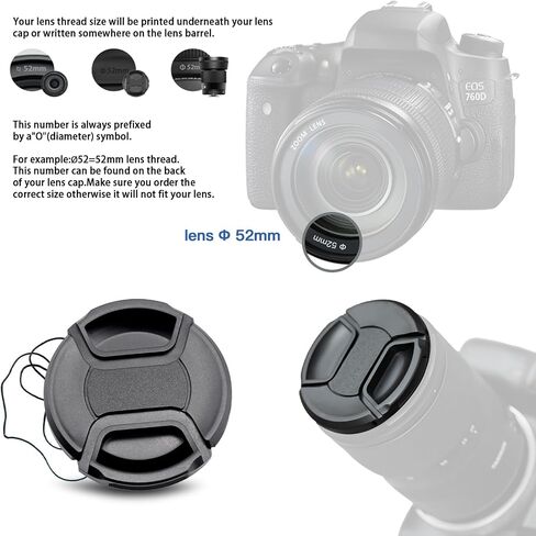 2pcs 40.5mm Lens Cap Cover(and Easy to Install and Remove)+2pcs Lens cleaning cloth Compatible with All 40.5mm Brands with Camera Lenses.(40.5mm camera lens cap) in Saudi Arabia