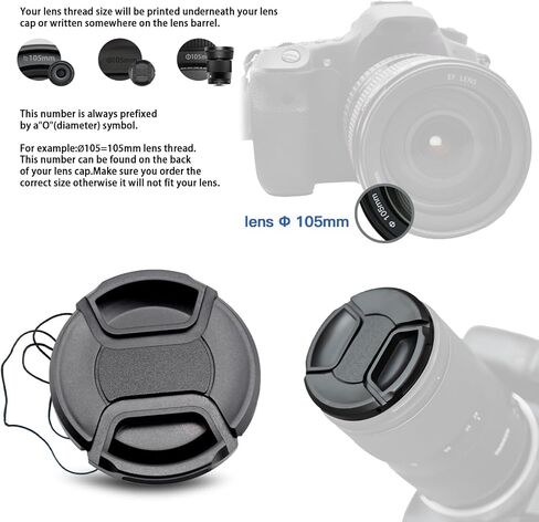 2pcs 40.5mm Lens Cap Cover(and Easy to Install and Remove)+2pcs Lens cleaning cloth Compatible with All 40.5mm Brands with Camera Lenses.(40.5mm camera lens cap) in Saudi Arabia