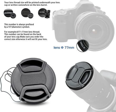2pcs 40.5mm Lens Cap Cover(and Easy to Install and Remove)+2pcs Lens cleaning cloth Compatible with All 40.5mm Brands with Camera Lenses.(40.5mm camera lens cap) in Saudi Arabia