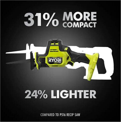 Buho One Handed Reciprocating Saw Accessory Bundle - Ryobi 18V Brushless Cordless Compact One Handed Reciprocating Saw, Multi-Purpose Reciprocating Saw Blade Set 35-Piece Tool Bag Battery Not Included in Kuwait