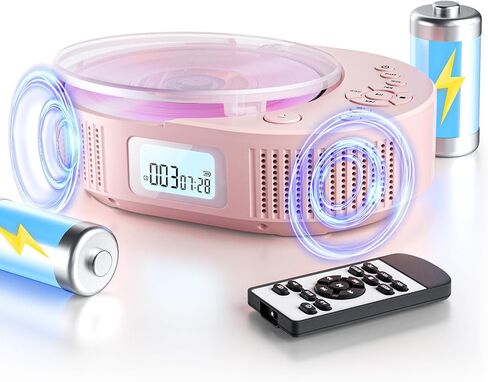 CD Player Portable, FELEMAN Upgraded Portable CD Player & Bluetooth Speaker 2 in 1 Combo, Rechargeable Boombox CD Player for Car/Home with Remote Control, FM Radio, Support AUX/USB, Headphone Jack in Saudi Arabia