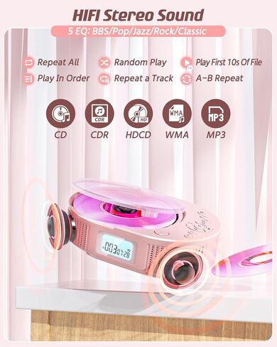 CD Player Portable, FELEMAN Upgraded Portable CD Player & Bluetooth Speaker 2 in 1 Combo, Rechargeable Boombox CD Player for Car/Home with Remote Control, FM Radio, Support AUX/USB, Headphone Jack in Saudi Arabia