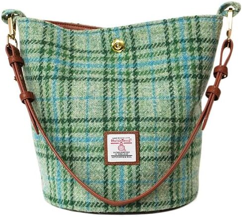 Harris Tweed Bucket bag Shoulder bag Handbag for Women with Microfiber-leather Strap,9.8 * 8.6 * 7 inch in Saudi Arabia
