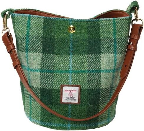 Harris Tweed Bucket bag Shoulder bag Handbag for Women with Microfiber-leather Strap,9.8 * 8.6 * 7 inch in Saudi Arabia