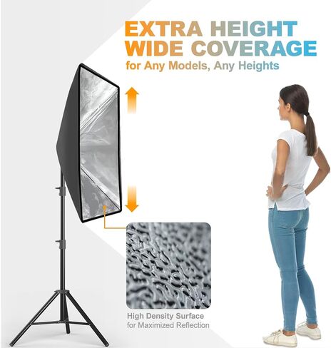 LimoStudio (LED Super Bright) 2600W Output Photo Studio Umbrella Continuous Lighting Kit, 6500K Neutral Day Light, 9200 Lumen, CRI>95, White Soft Umbrella Diffuser & Black, Silver Reflector, AGG3429 in Saudi Arabia