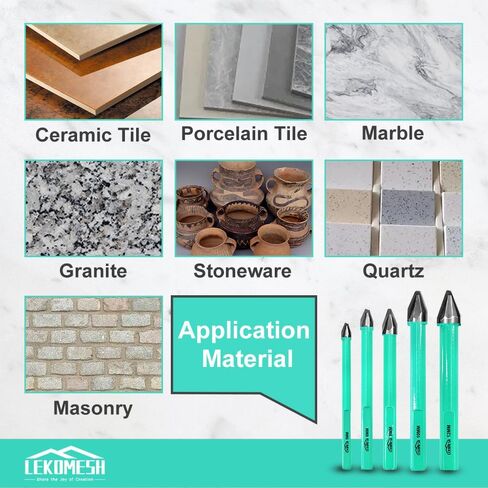 Masonry Drill Bits Set - 10pcs 1/4"(6mm) Concrete Drill Bits Set Ceramic Drill Bit Carbide for for Wood, Plastic, Masonry, Ceramic Tile, Marble, Glass, Quick Change Hex Shank in Kuwait