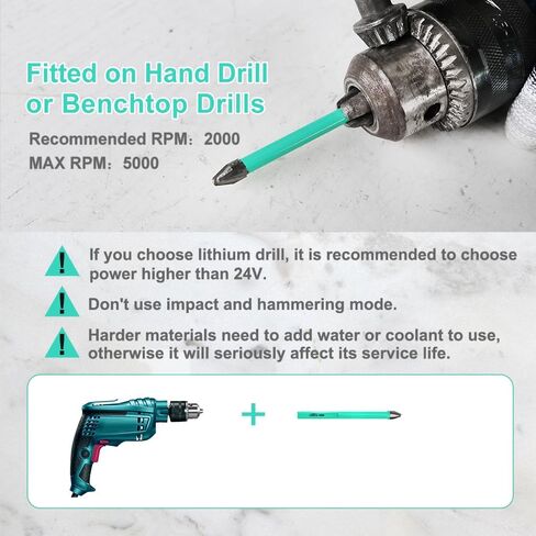 Masonry Drill Bits Set - 10pcs 1/4"(6mm) Concrete Drill Bits Set Ceramic Drill Bit Carbide for for Wood, Plastic, Masonry, Ceramic Tile, Marble, Glass, Quick Change Hex Shank in Kuwait