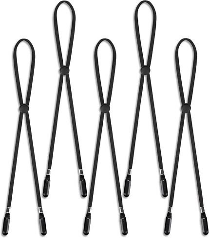 5 Pcs Adjustable Hat Strap Clips Elastic Hats Removable Chin Cord, Windproof Hat Strap Clips Anti-Lost Cap Strap Clips for Golfing Boating Fishing Hat Outdoor(5 Colors) in Saudi Arabia