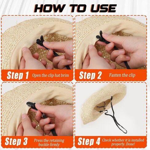 5 Pcs Adjustable Hat Strap Clips Elastic Hats Removable Chin Cord, Windproof Hat Strap Clips Anti-Lost Cap Strap Clips for Golfing Boating Fishing Hat Outdoor(5 Colors) in Saudi Arabia