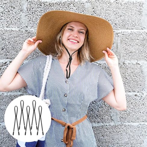 5 Pcs Adjustable Hat Strap Clips Elastic Hats Removable Chin Cord, Windproof Hat Strap Clips Anti-Lost Cap Strap Clips for Golfing Boating Fishing Hat Outdoor(5 Colors) in Saudi Arabia