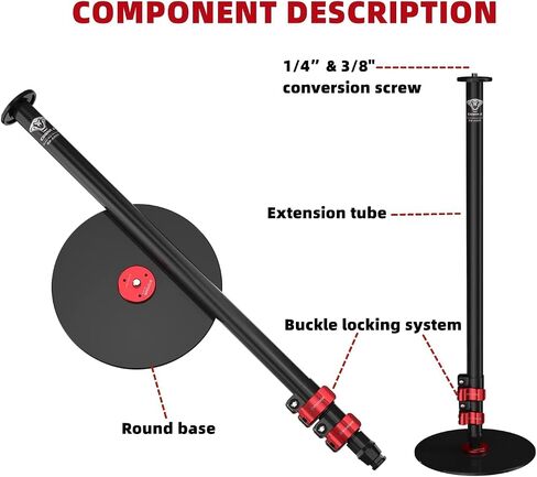 IFOOTAGE Cobra RB-A300-I, Round Base Monopod with Heavy-Duty Iron Base, Professional Camera Aluminium Monopod with Quick Adjustment Height Buckle,Compatibility DSLR Cameras Camcorders(59.44Inc) in Saudi Arabia