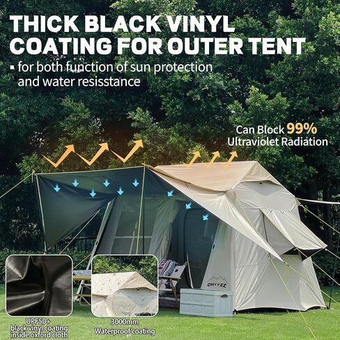 ONTYZZ 4 Person Large Waterproof Camping Tents Family Tent Canopy All-in-One Dome Tents for Camping Hiking Outdoor Picnic 240 * 210 * 185cm in Saudi Arabia