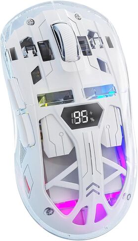 ZIYOU LANG A2 Transparent Wireless Gaming Mouse with Battery Level Display,Bluetooth/2.4G Wireless PC Mice,3D RGB Backlit,5 Million Clicks,PixArt 3212,up to 4000 DPI for Win/MAC,Purple in Kuwait